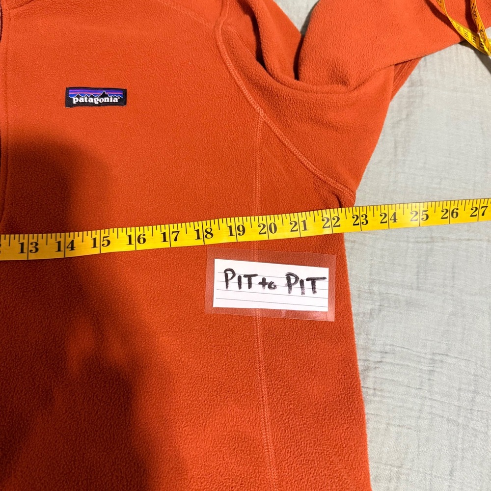 Patagonia Micro D Pullover Womens XL BURR Orange Quarter Zip Fleece STY26278 - Picture 9 of 11
